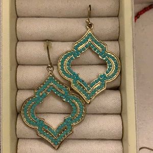 Blue and Gold Earrings